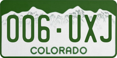 CO license plate 006UXJ