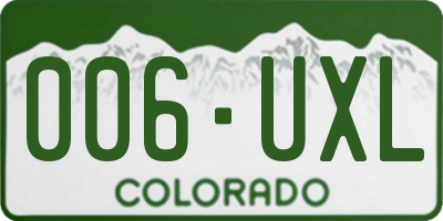 CO license plate 006UXL