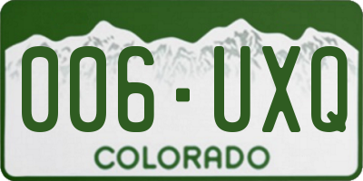 CO license plate 006UXQ