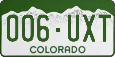 CO license plate 006UXT