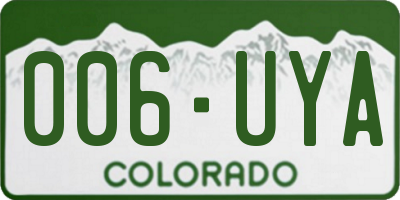 CO license plate 006UYA