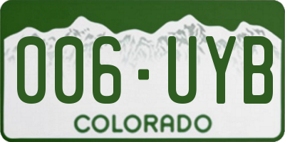CO license plate 006UYB