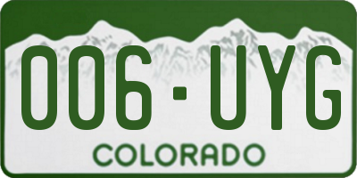 CO license plate 006UYG