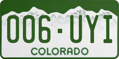 CO license plate 006UYI