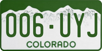 CO license plate 006UYJ