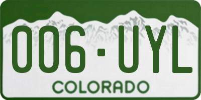 CO license plate 006UYL