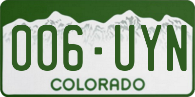 CO license plate 006UYN