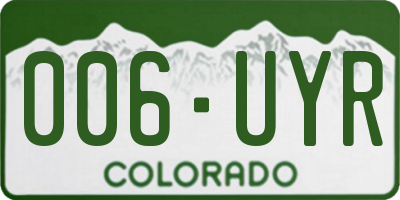 CO license plate 006UYR