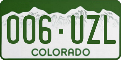 CO license plate 006UZL