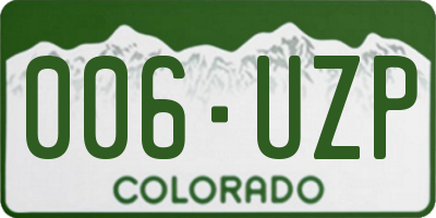 CO license plate 006UZP