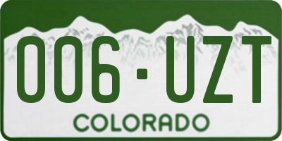 CO license plate 006UZT