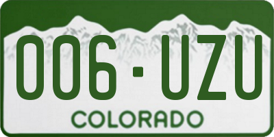CO license plate 006UZU