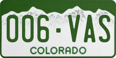 CO license plate 006VAS