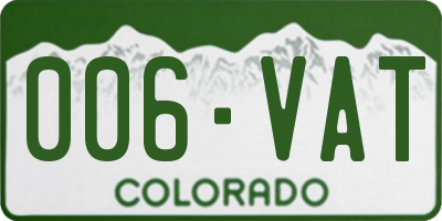 CO license plate 006VAT