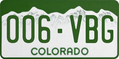 CO license plate 006VBG