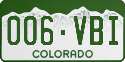 CO license plate 006VBI