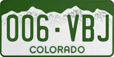 CO license plate 006VBJ