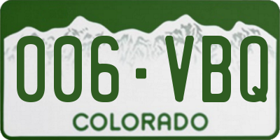 CO license plate 006VBQ