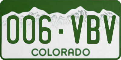 CO license plate 006VBV