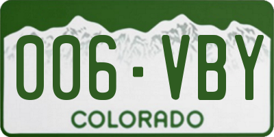 CO license plate 006VBY