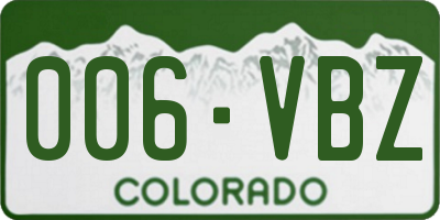 CO license plate 006VBZ