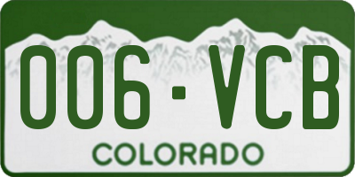 CO license plate 006VCB