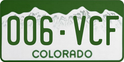 CO license plate 006VCF