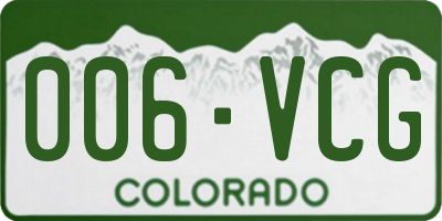 CO license plate 006VCG