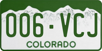 CO license plate 006VCJ