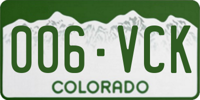 CO license plate 006VCK