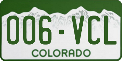 CO license plate 006VCL
