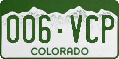 CO license plate 006VCP
