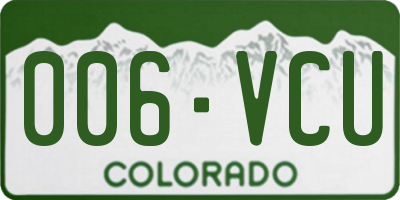 CO license plate 006VCU