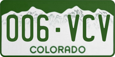 CO license plate 006VCV