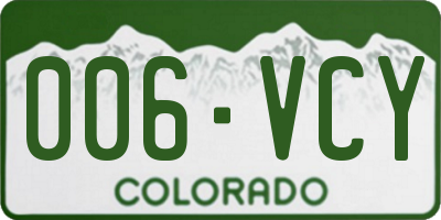 CO license plate 006VCY