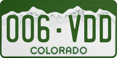 CO license plate 006VDD