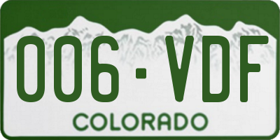 CO license plate 006VDF