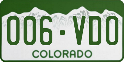 CO license plate 006VDO