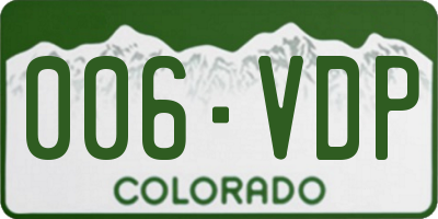 CO license plate 006VDP