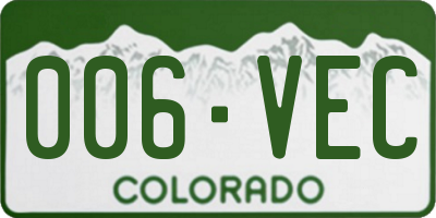 CO license plate 006VEC