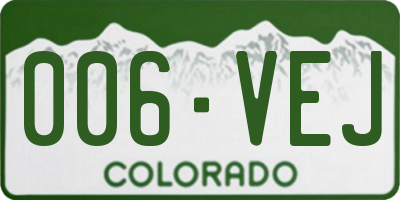 CO license plate 006VEJ