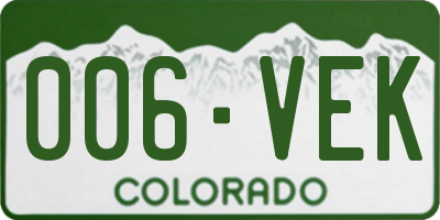 CO license plate 006VEK