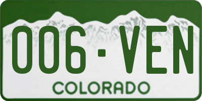 CO license plate 006VEN