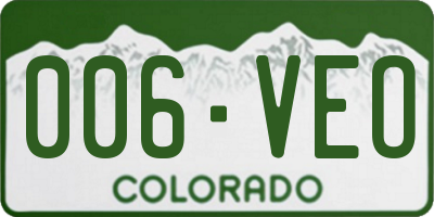 CO license plate 006VEO