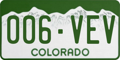 CO license plate 006VEV