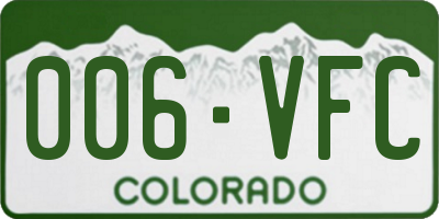 CO license plate 006VFC