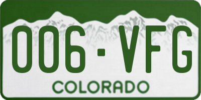 CO license plate 006VFG