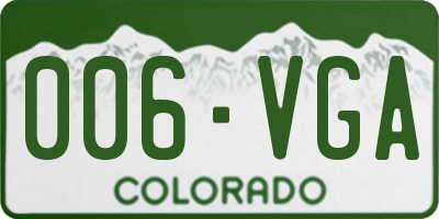 CO license plate 006VGA