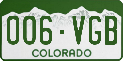 CO license plate 006VGB