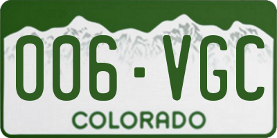 CO license plate 006VGC